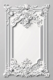 白色雕花装饰框架