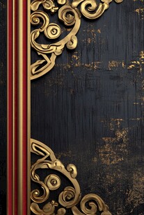 黑金雕花边框装饰背景图