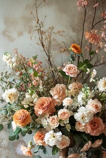 优雅复古风花卉组合摆件