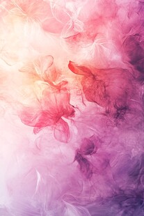 梦幻粉紫花卉水彩背景图