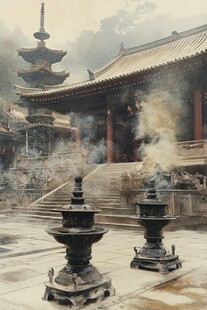 古寺焚香处 静谧禅意浓