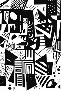 黑白几何抽象艺术图案