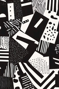 黑白几何抽象艺术图案