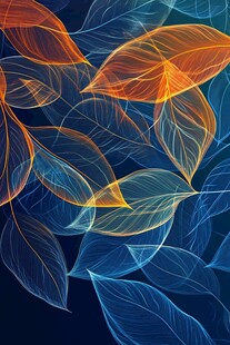 梦幻炫彩叶脉背景图