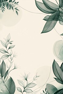 清新绿植边框背景图
