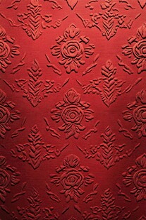 红色浮雕花纹装饰背景图