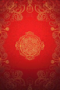 红色中式传统花纹背景图