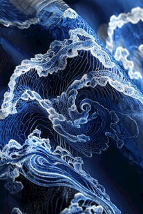 蓝色梦幻蕾丝纹理图案