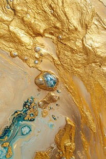 金色流体艺术抽象纹理画面