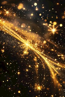 金色璀璨星光背景特效