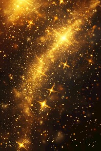 金色闪耀星空梦幻背景图