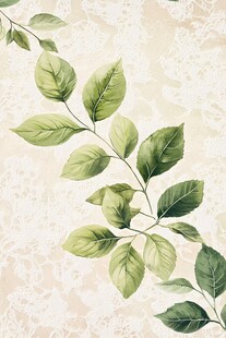 绿叶藤蔓图案 清新自然风