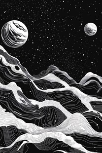 黑白星球下的梦幻山川