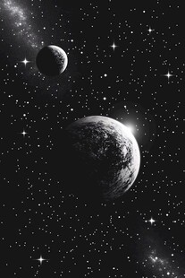 黑白宇宙中的星球景观