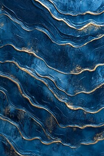 蓝色鎏金波纹纹理背景