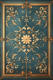 复古华丽金色花纹装饰图案