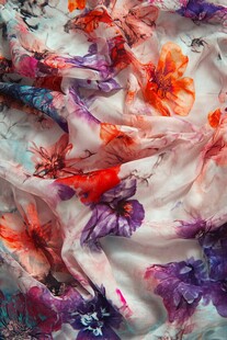 多彩花卉印花柔软织物