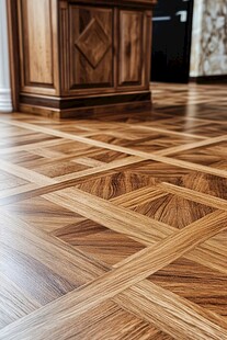 木质拼花地板的精致纹理