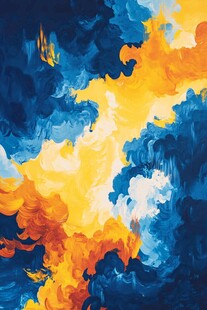 抽象色彩交融的梦幻云景