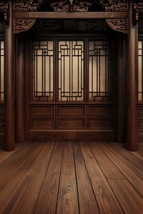 中式古典木质室内空间