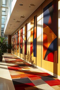 现代走廊的多彩艺术装饰