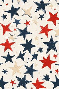 星型图案 红蓝白三色梦幻组合