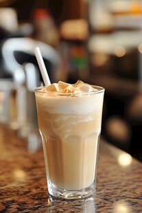 冰爽拿铁咖啡 视觉与味觉盛宴
