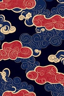 中式云纹图案背景设计