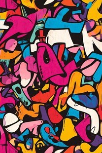 多彩涂鸦艺术图案