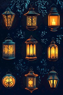 梦幻复古风 各式精美发光灯笼