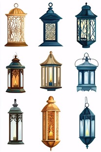 复古风格精美创意灯笼集合