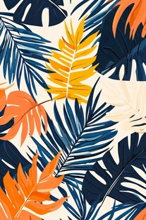 热带植物叶子图案背景