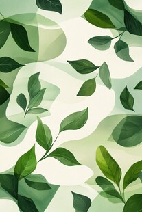 清新绿叶背景插画
