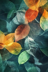 多彩秋叶的梦幻交织