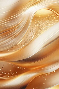 金色流动波纹质感背景图