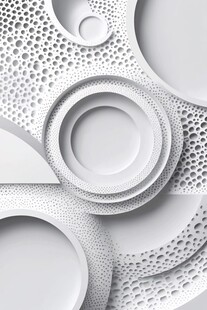白色镂空几何抽象图案