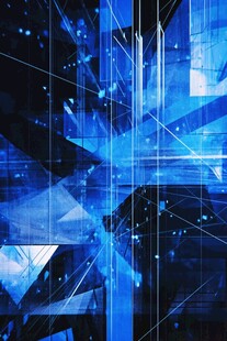 科技感蓝色几何线条背景图