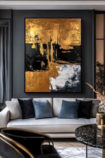 现代客厅的奢华艺术挂画