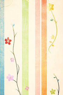 多彩条纹花卉装饰图案