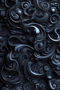 黑色立体漩涡纹理背景图