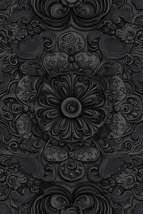 复古黑灰雕花纹理图案