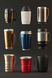 多样保温杯展示