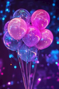 梦幻炫彩气球营造浪漫氛围