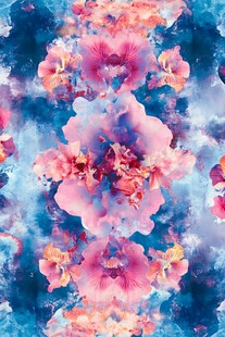 梦幻花卉水彩无缝图案