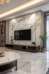 新中式客厅电视背景墙设计