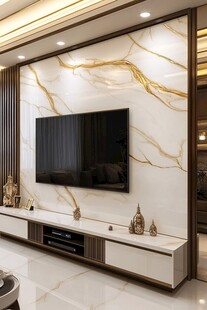 奢华大理石电视背景墙设计