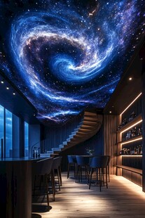 梦幻星空主题室内酒吧