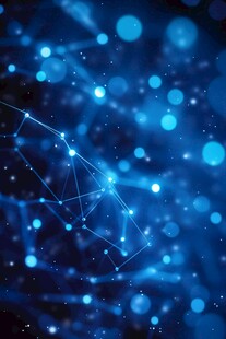 梦幻蓝色科技粒子背景图