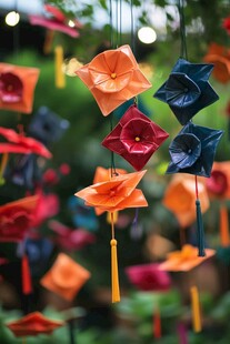 彩色折纸灯笼悬挂装饰