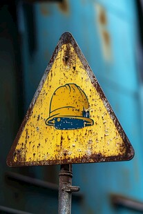 戴安全帽警示标志